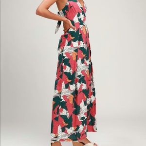 Pink floral print jumpsuit